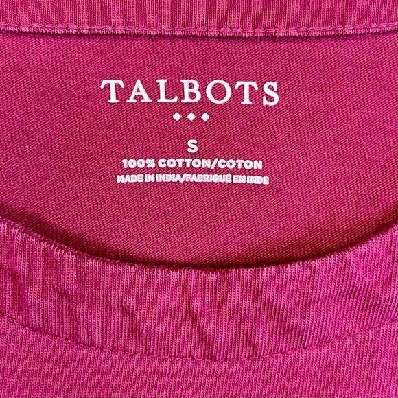 Talbots Pink Side Buttons Crew Neck Long Sleeve Top Small - Picture 7 of 9